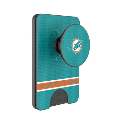 Miami Dolphins Keyscaper Personalized Endzone Solid PopSockets Magnetic Wallet