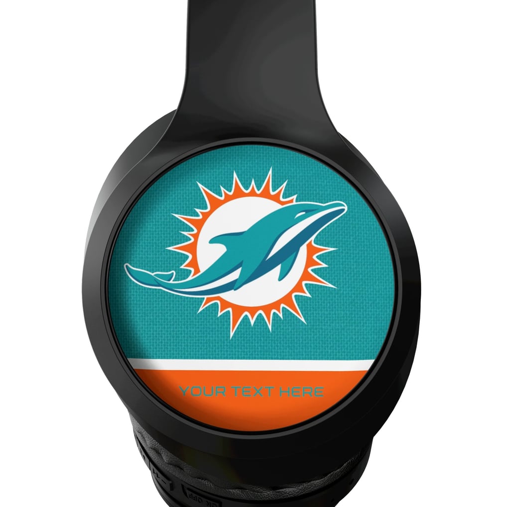 Miami Dolphins Keyscaper Personalized Endzone Solid Wireless Bluetooth Headphones With Case