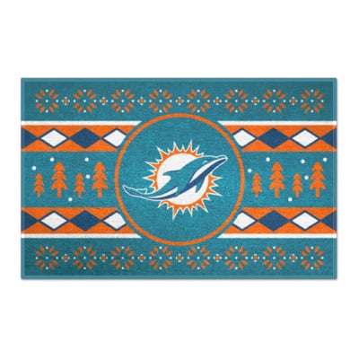 Miami Dolphins Logo Brands 19" x 30" Holiday Sweater Starter Mat