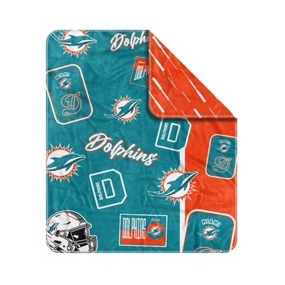 Miami Dolphins Logo Brands 50" x 60" Dream Weave Throw Blanket