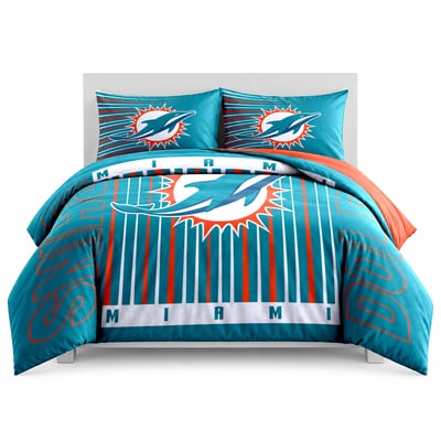 Miami Dolphins Logo Brands Momentum 5-Piece Full/Queen Bedding Set