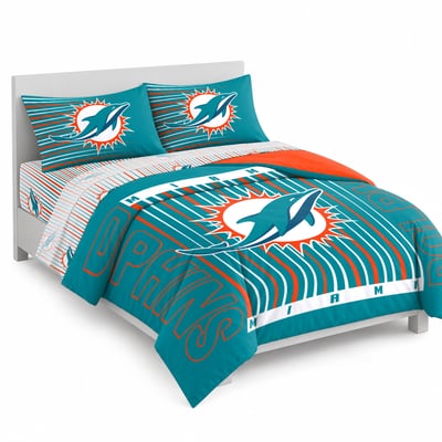 Logo Brands Miami Dolphins Momentum Bed In A Bag - Queen
