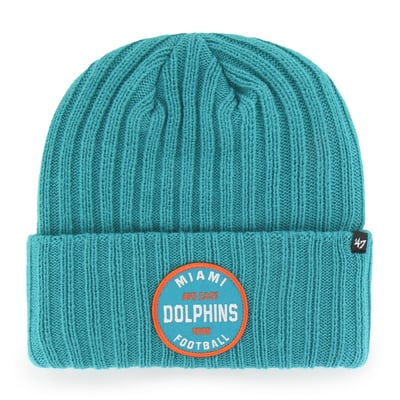  Miami Dolphins '47 Ribbed Snowdrift Cuffed Knit Hat - Aqua
