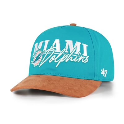 Miami Dolphins '47 Scribe Line Hitch Adjustable Hat - Aqua/Brown