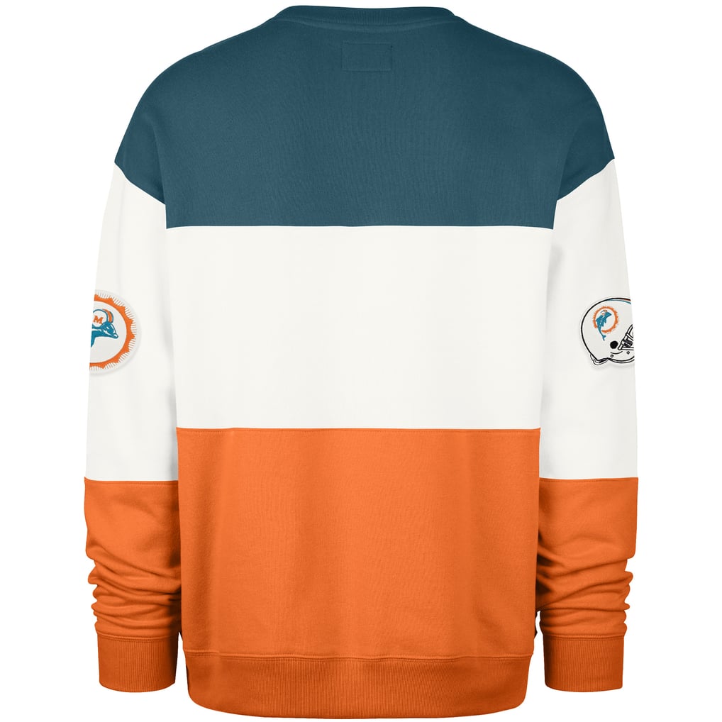  Miami Dolphins '47 Throwback Breeze Maximalist Sweatshirt - Aqua/Orange