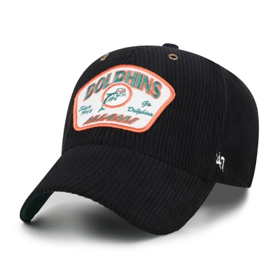 Miami Dolphins '47 Throwback Accordia Corduroy MVP Adjustable Hat - Black