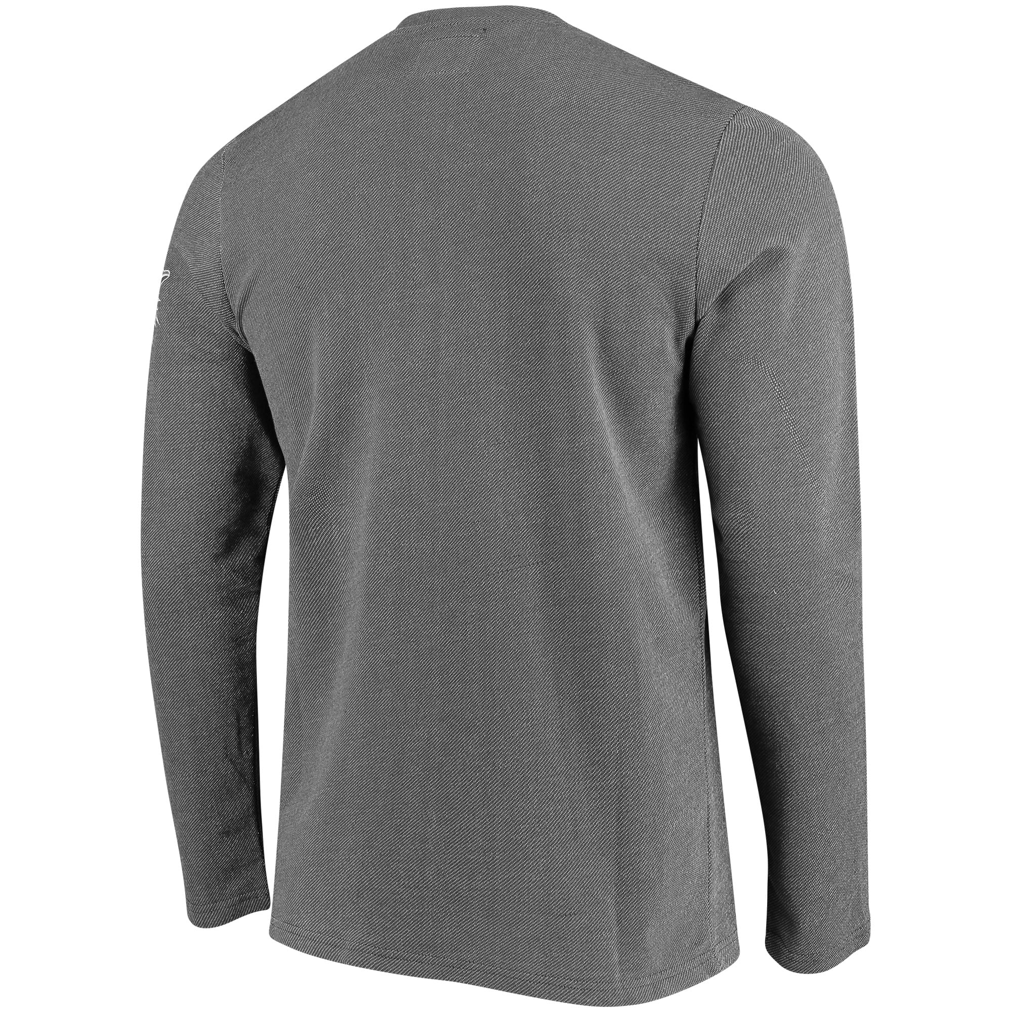 Men's '47 Charcoal Miami Dolphins Top Grain Henley Long Sleeve T-Shirt