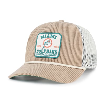 Miami Dolphins '47 Throwback Cordlandia Hitch Adjustable Hat - Khaki