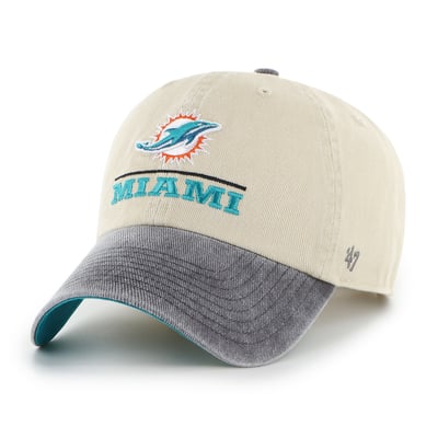 Miami Dolphins '47 Logo Line Clean Up Adjustable Hat - Natural