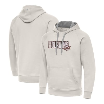 Miami Dolphins Antigua Woodland Camo Victory Hoodie - Cream