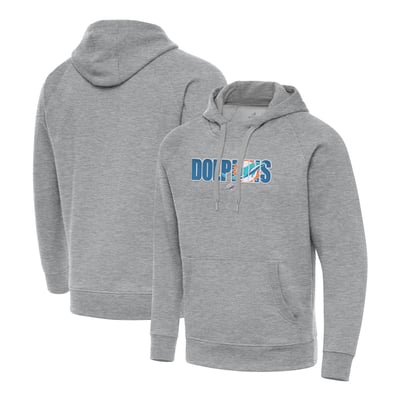 Miami Dolphins Antigua Impact Victory Hoodie - Heather Gray