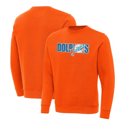 Miami Dolphins Antigua Impact Victory Sweatshirt - Orange