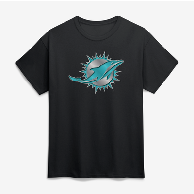 Miami Dolphins Big & Tall Forged Mascot T-Shirt - Black