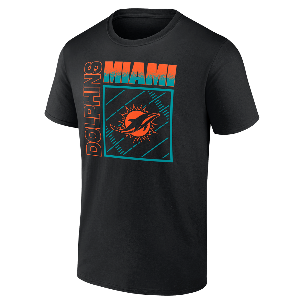 Miami Dolphins  Home Field Pop Personalized Name & Number T-Shirt - Black