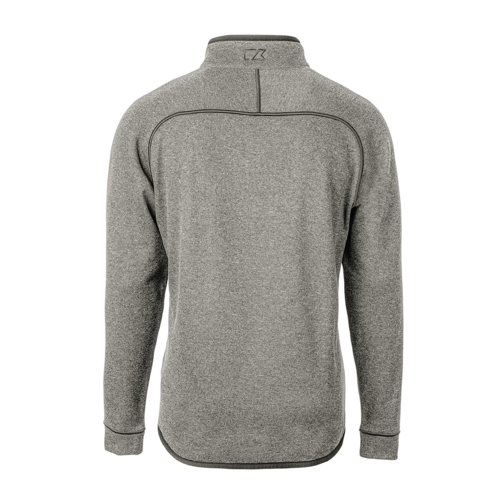 Miami Dolphins Cutter & Buck Mainsail Sweater-Knit Big & Tall Half-Zip Pullover Jacket - Heather Gray
