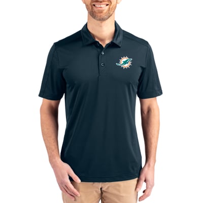 Miami Dolphins Cutter & Buck Prospect Textured Stretch Polo - Navy