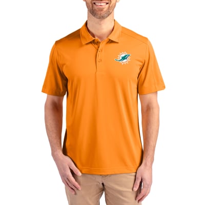 Miami Dolphins Cutter & Buck Prospect Textured Stretch Polo - Orange