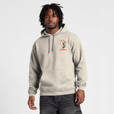  Miami Dolphins Disney x Champion Powerblend Fullback Hoodie - Oatmeal