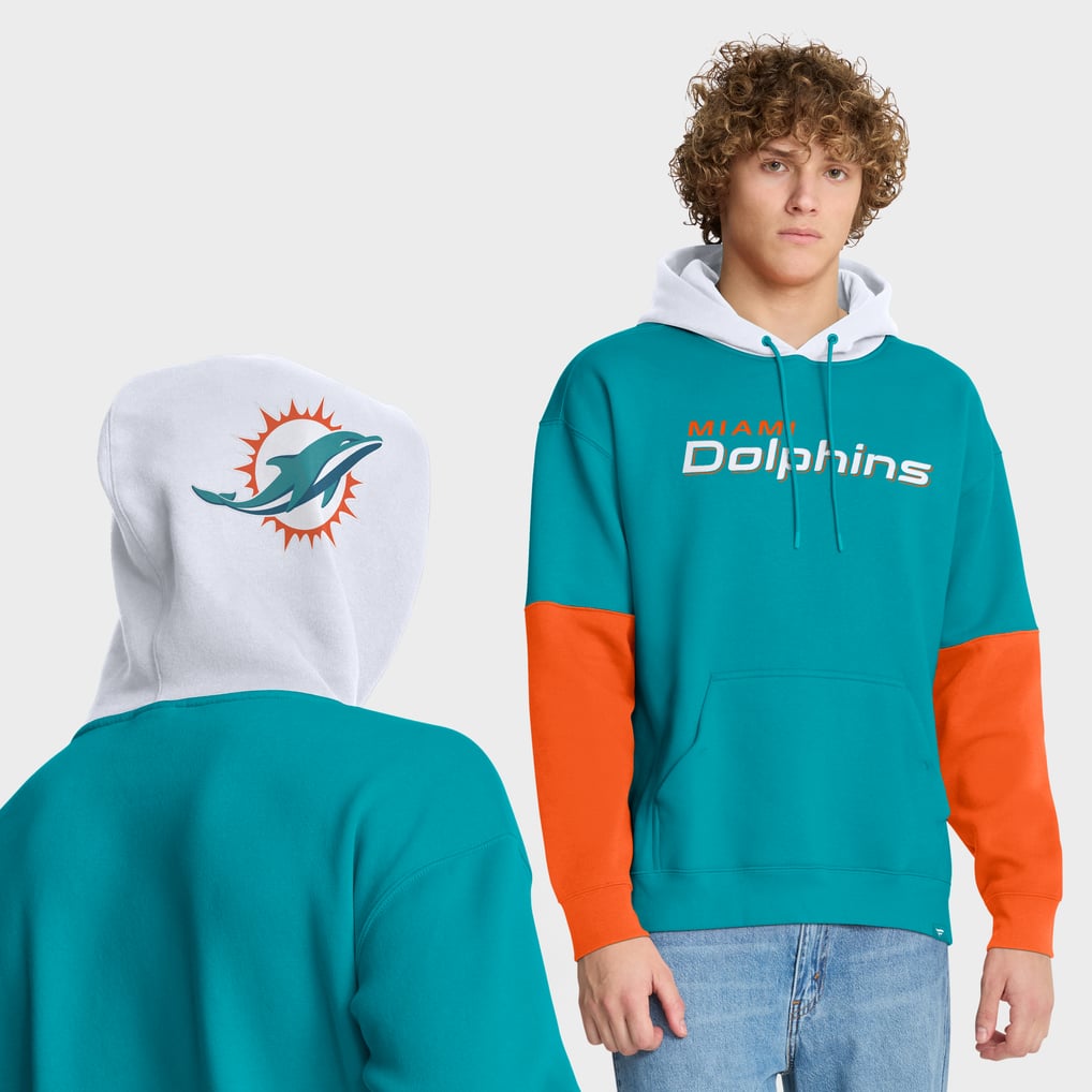 Miami Dolphins Fanatics Helmet Pullover Hoodie - Aqua