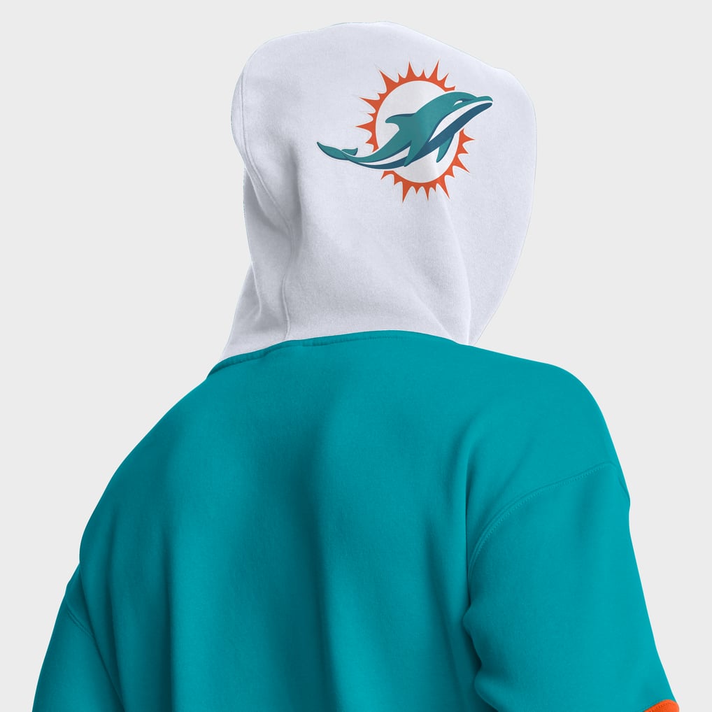 Miami Dolphins Fanatics Helmet Pullover Hoodie - Aqua