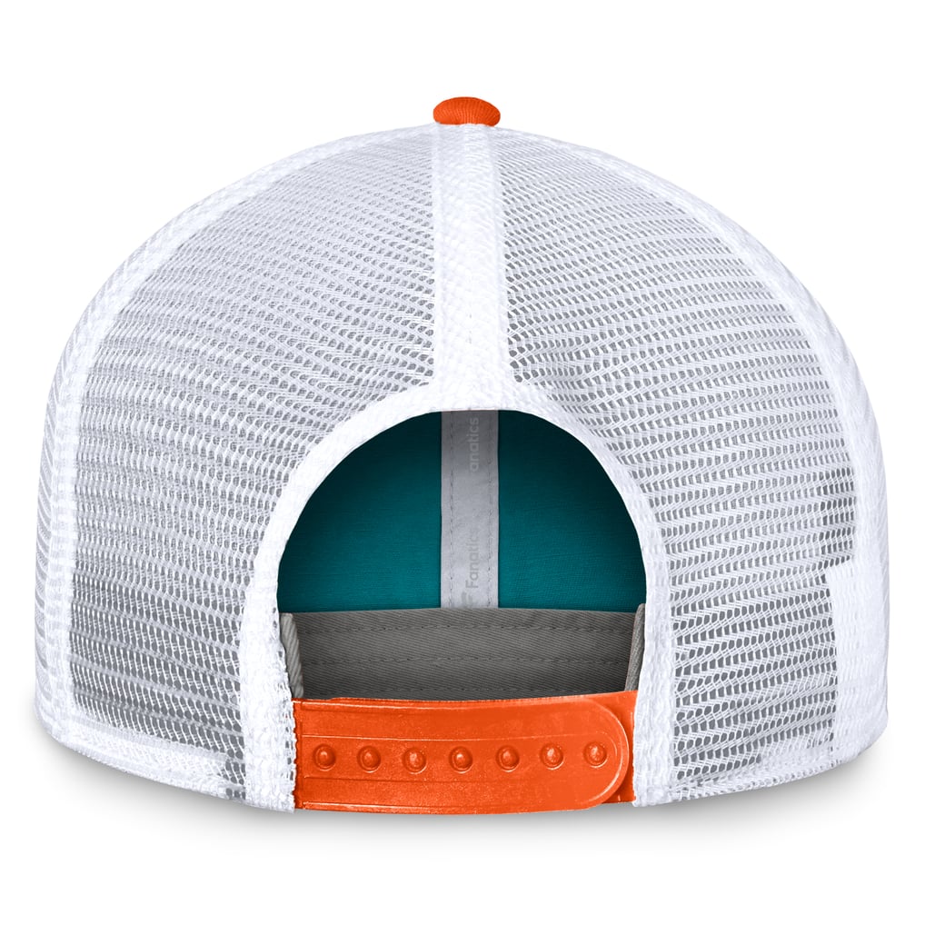 Miami Dolphins Fanatics Bench Trucker Adjustable Hat - Aqua/Orange