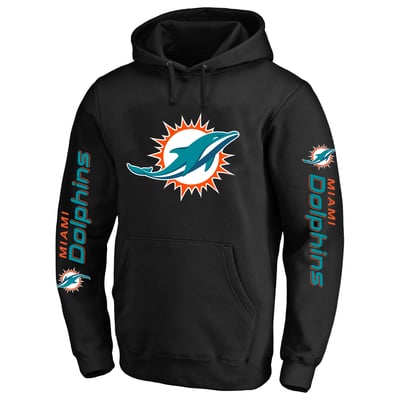 Miami Dolphins Fanatics Big & Tall 3-Hit Pullover Hoodie - Black
