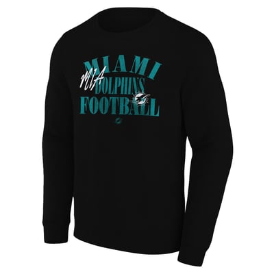 Miami Dolphins Fanatics Big & Tall Relaxed Halftime Lead Washed Sweatshirt - Black