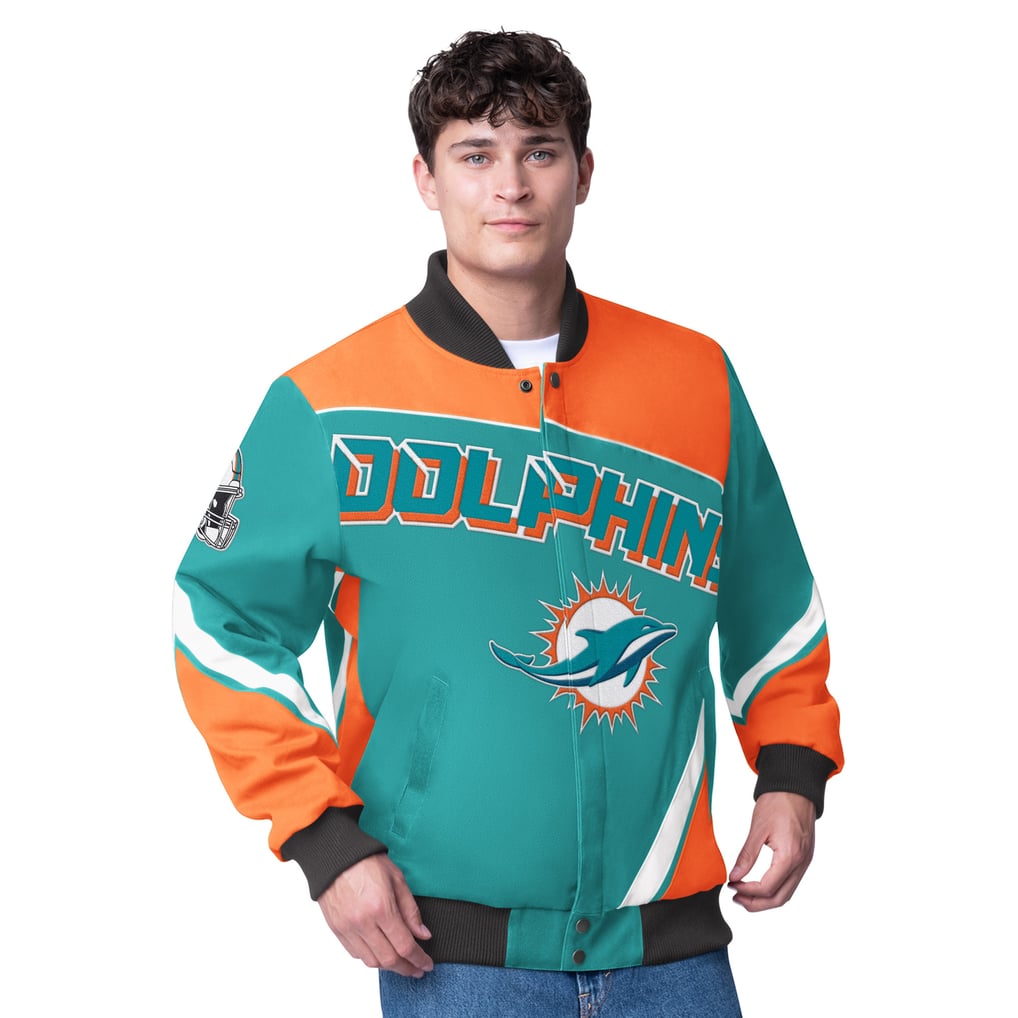 Miami Dolphins G-III Extreme Maximum Racing Full-Snap Jacket- Aqua