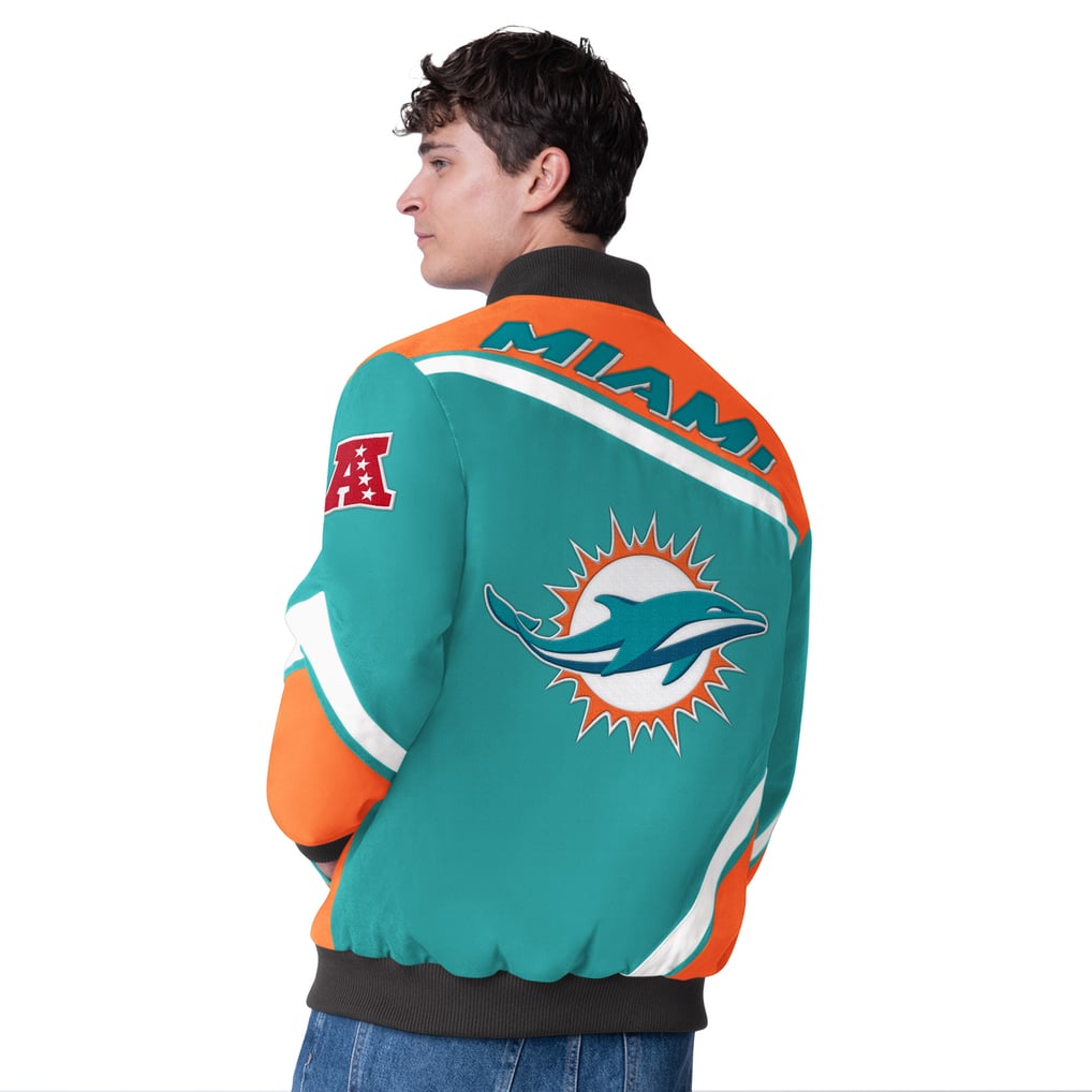  Miami Dolphins G-III Extreme Maximum Racing Full-Snap Jacket- Aqua