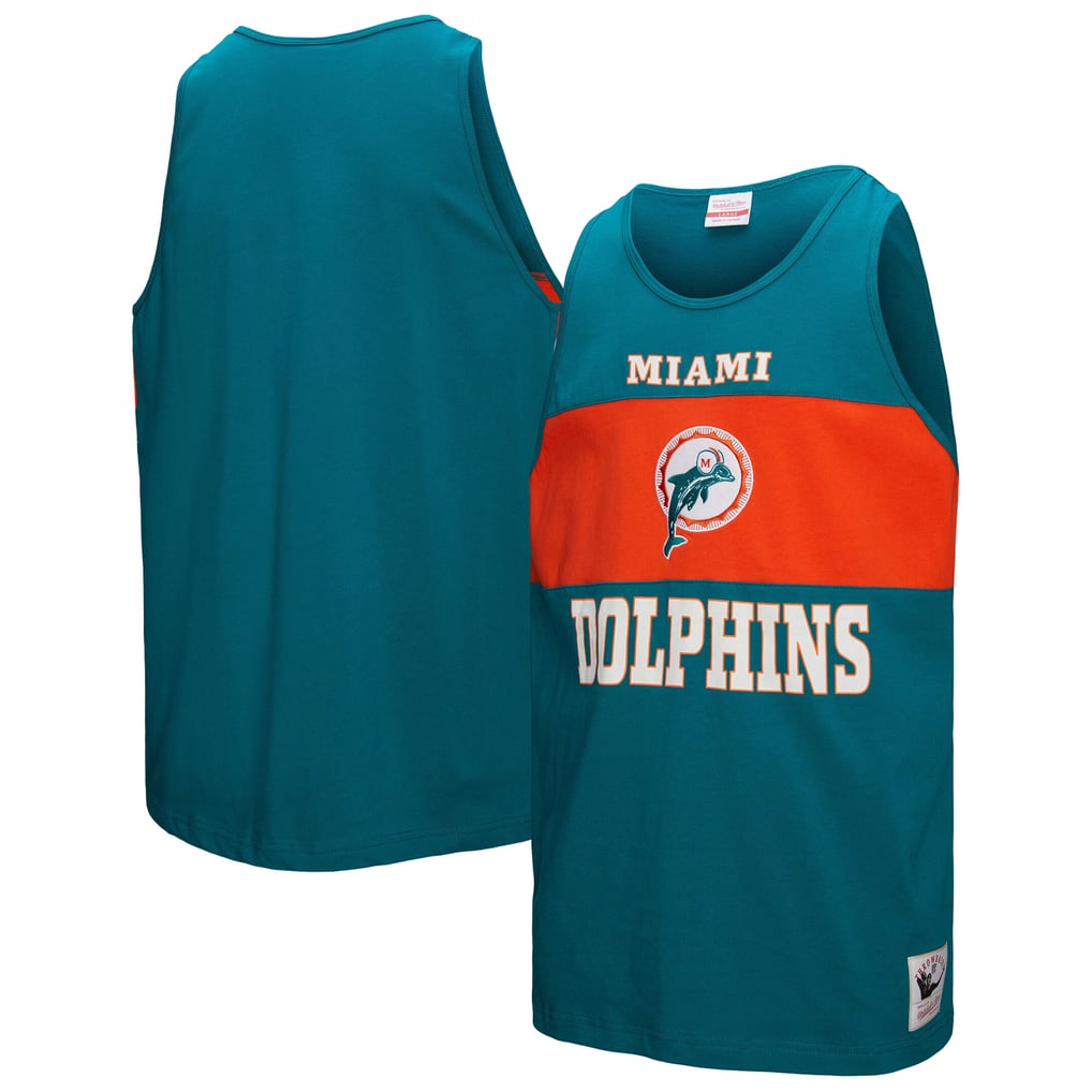 Miami Dolphins Mitchell & Ness Retro Colorblock Tank Top - Aqua