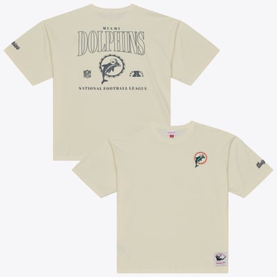  Miami Dolphins Mitchell & Ness Oversized Heritage Hues T-Shirt - Cream