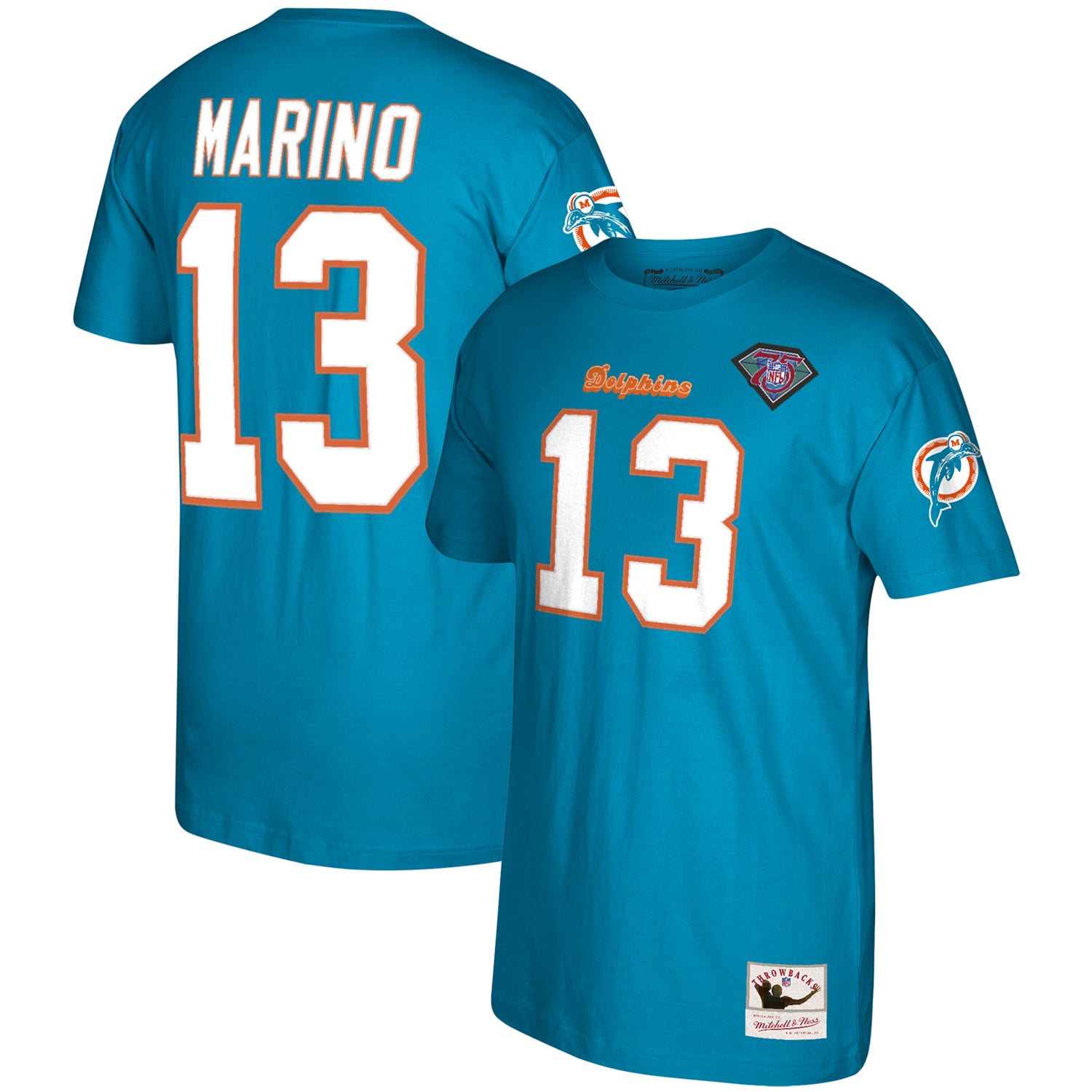 Men's Miami Dolphins Dan Marino Mitchell & Ness Aqua 1994 Retired