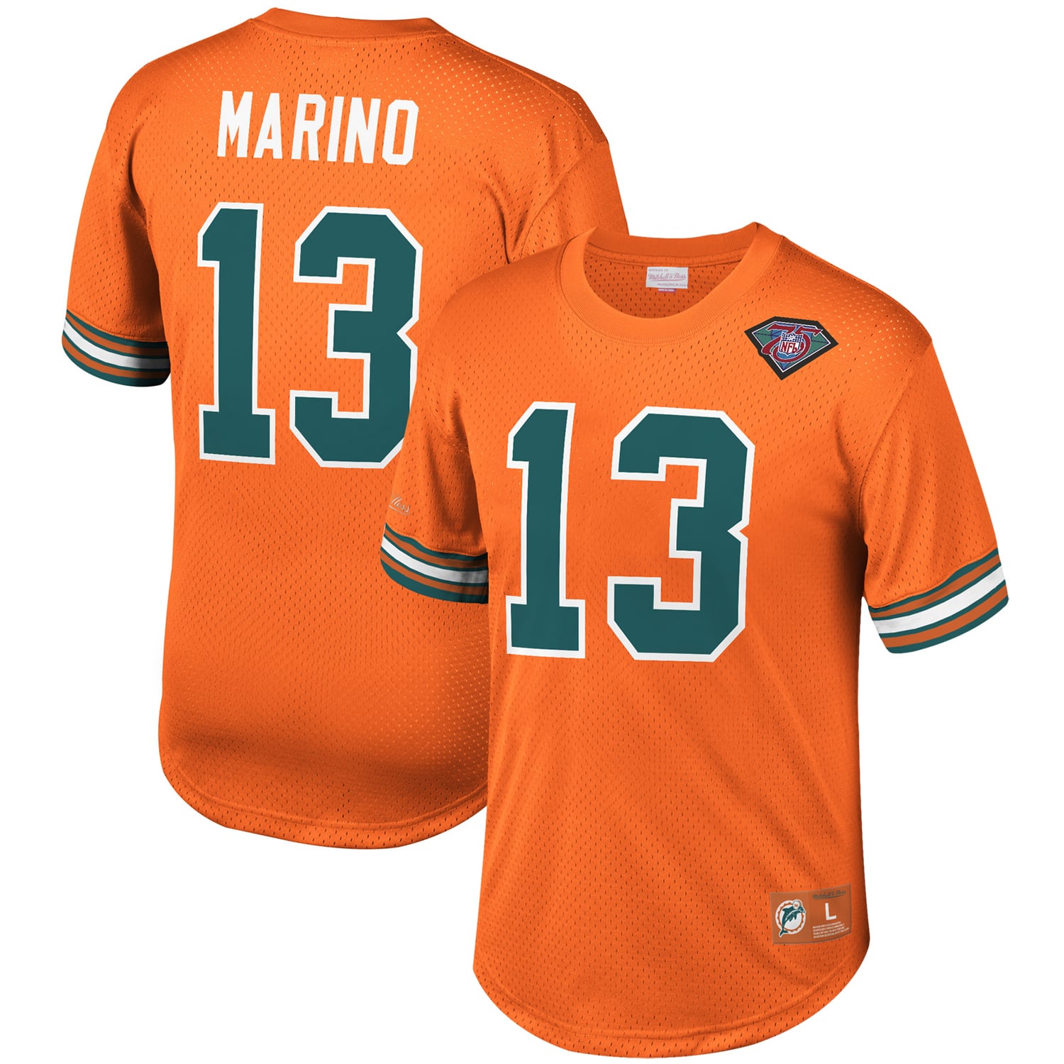Men's Mitchell & Ness Dan Marino Orange Miami Dolphins Mesh