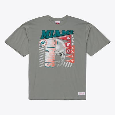 Miami Dolphins Mitchell & Ness Core Essentials Street Graphic Short Sleeve T-Shirt - Gray

