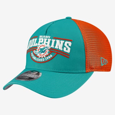 Miami Dolphins New Era 9FORTY A-Frame Adjustable Hat - Aqua
