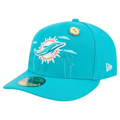 Miami Dolphins New Era City Pin 59FIFTY Fitted Hat - Aqua