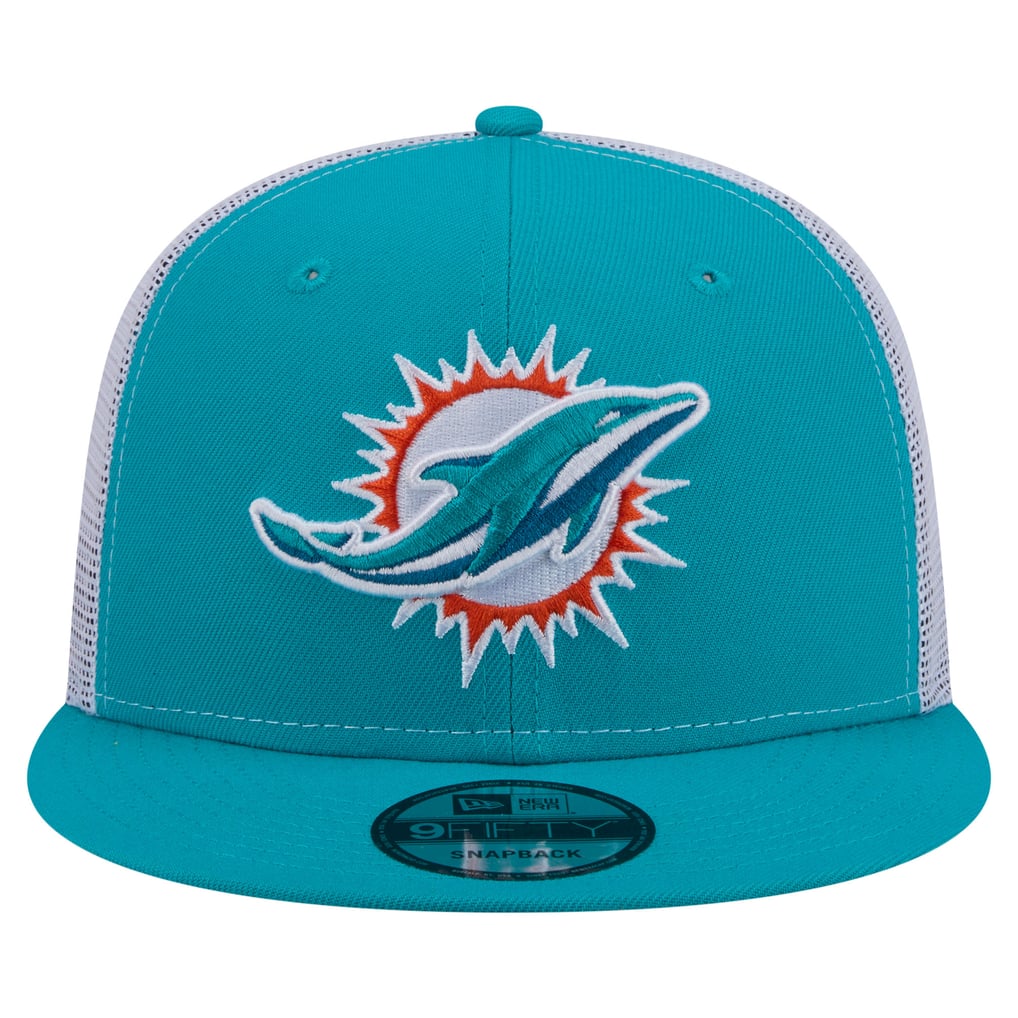 Miami Dolphins New Era Core Team 9FIFTY Trucker Snapback Hat - Aqua