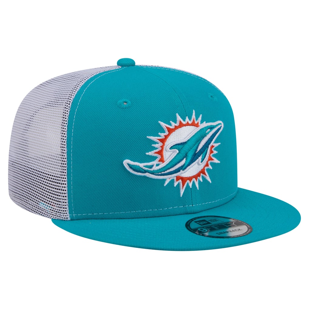  Miami Dolphins New Era Core Team 9FIFTY Trucker Snapback Hat - Aqua