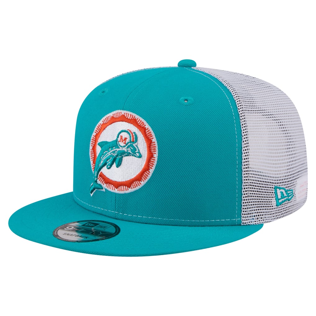  Miami Dolphins New Era Core Team 9FIFTY Trucker Snapback Hat - Aqua