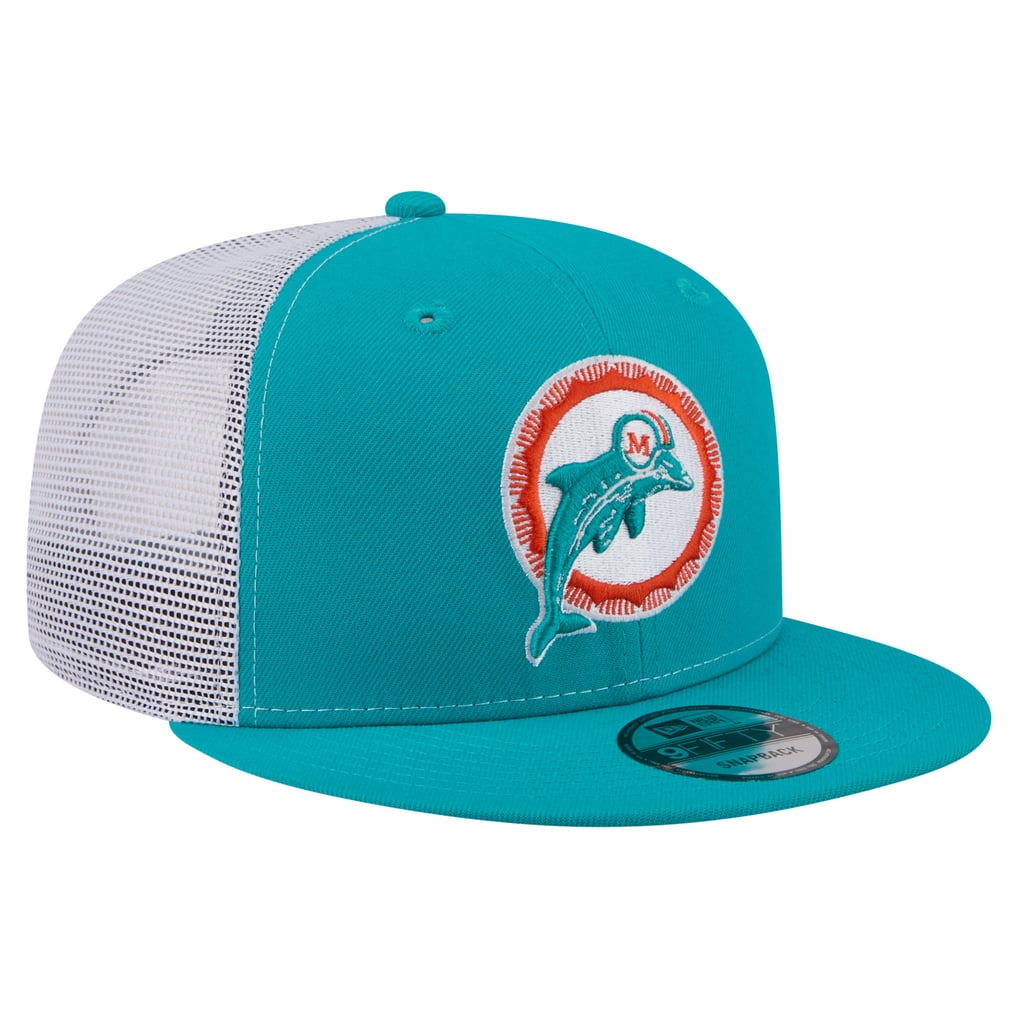  Miami Dolphins New Era Core Team 9FIFTY Trucker Snapback Hat - Aqua