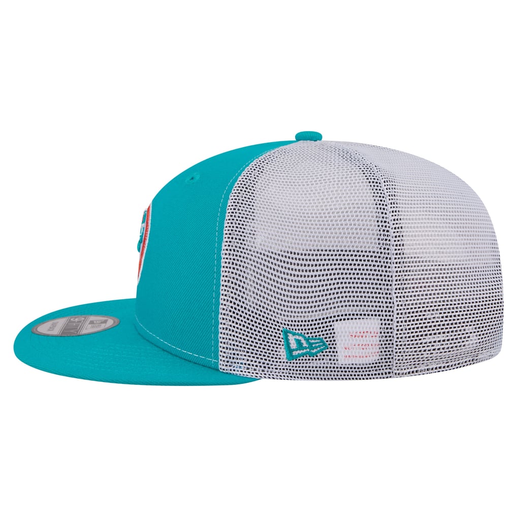  Miami Dolphins New Era Core Team 9FIFTY Trucker Snapback Hat - Aqua