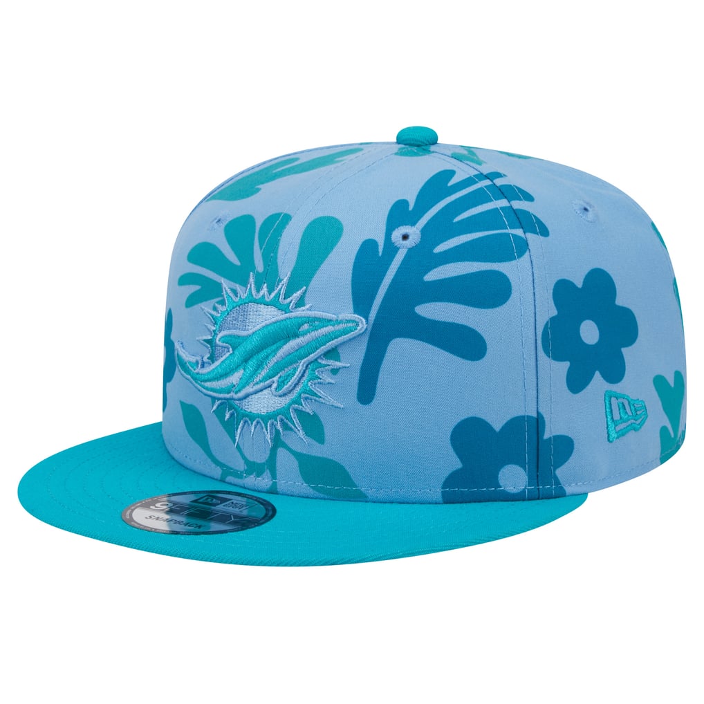 Miami Dolphins New Era Leafy 9FIFTY Snapback Hat - Aqua