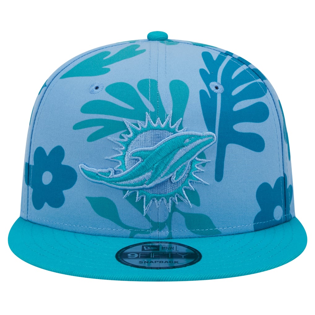 Miami Dolphins New Era Leafy 9FIFTY Snapback Hat - Aqua