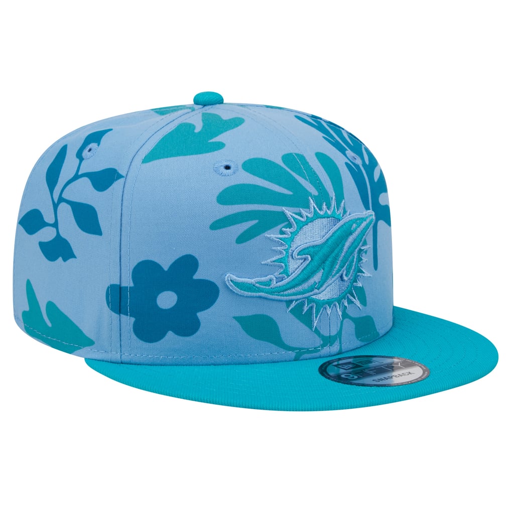 Miami Dolphins New Era Leafy 9FIFTY Snapback Hat - Aqua