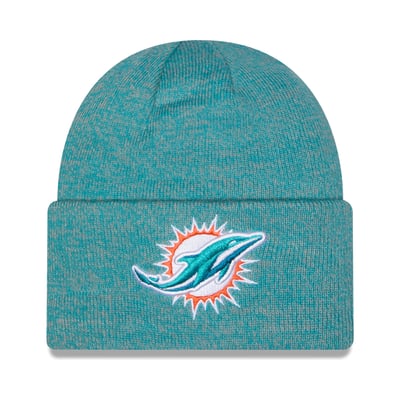 Miami Dolphins New Era Marled Cuffed Knit Hat - Aqua
