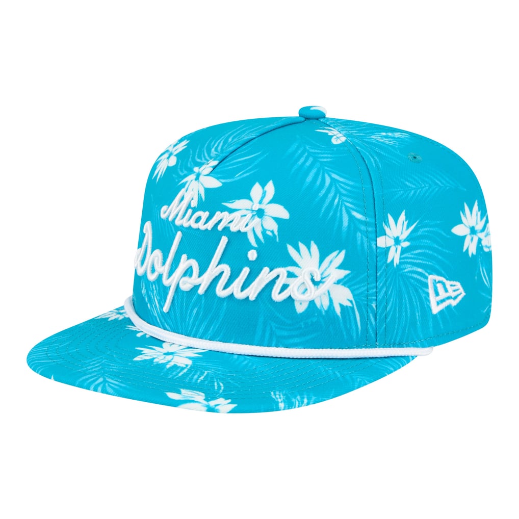 Miami Dolphins New Era Palm Print A-Frame 9FIFTY Snapback Hat - Aqua