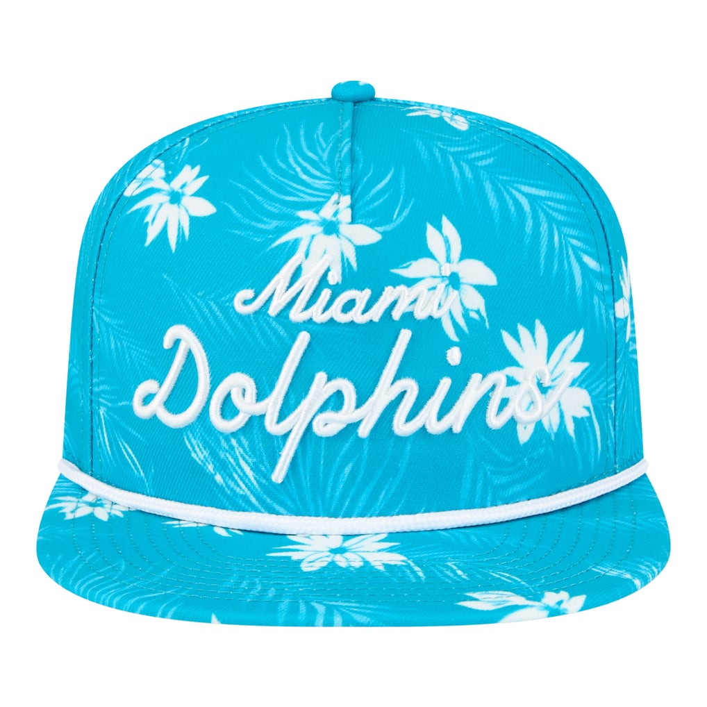  Miami Dolphins New Era Palm Print A-Frame 9FIFTY Snapback Hat - Aqua