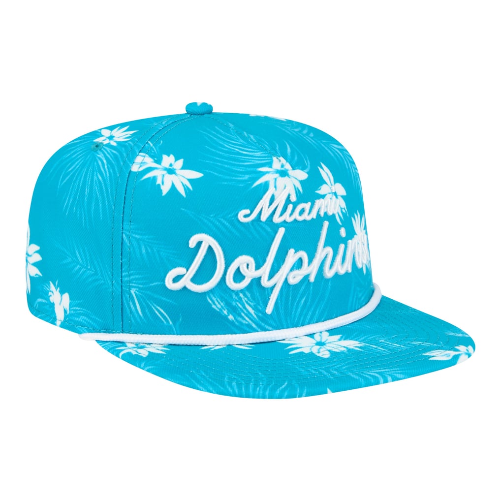  Miami Dolphins New Era Palm Print A-Frame 9FIFTY Snapback Hat - Aqua