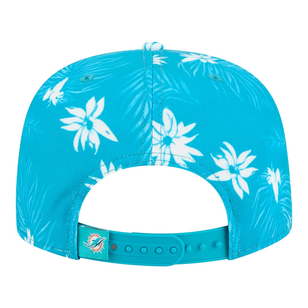 Miami Dolphins New Era Palm Print A-Frame 9FIFTY Snapback Hat - Aqua