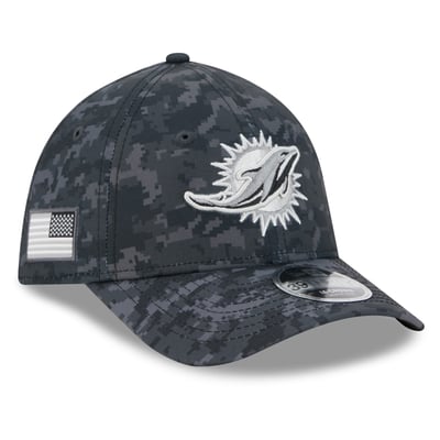 Miami Dolphins New Era 2026 Salute To Service 39THIRTY M-Crown Stretch Hat - Black